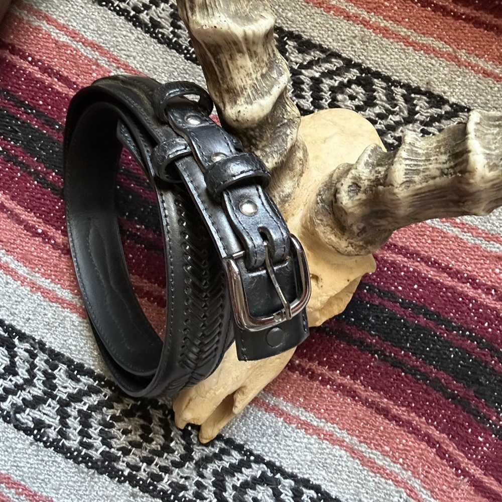 Nocona black woven ranger belt size 38.